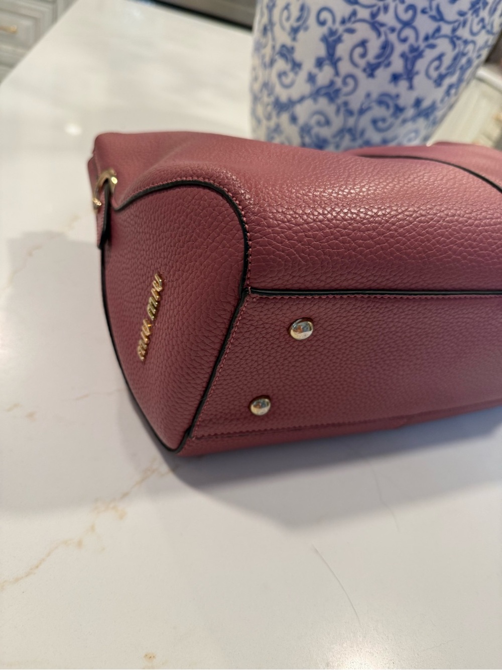 Miu Miu Rose Pink Pebbled Leather Satchel with Gold Hardware - Picture 4 of 9